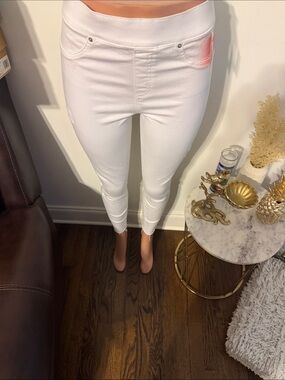 SPANX White High-Rise Skinny Ankle Jeans